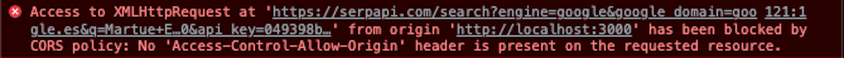 CORS error example